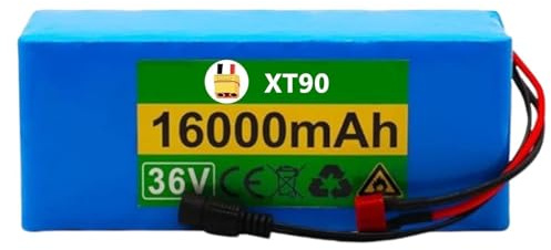 36V 16AH Elektrofahrräder Batterie Wiederaufladbarer Ebike Akku 10S4P Wasserdichter Akku Pack Für 100W 200W 300W 500W Elektroroller Motoren XT90 Plug,36V 16Ah