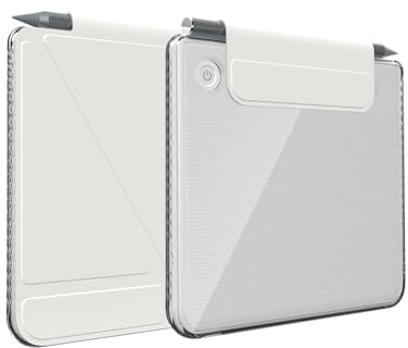 TUDIA M-Flip Coque Magnétique Transparente Amovible Compatible avec Kobo Libra Colour (2024) [Veille/Réveil Automatique] Étui Arrière Transparent Pliable avec Porte-Stylet (Blanc Cassé)