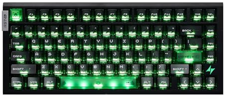 ATK RS7 Air Esports Hall Effect Keyboard 75% 81-Key, 0.08 ms Latency, Frosted PC Keycaps (Black/Iceblade)