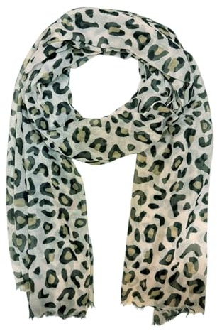 Jeamis XL Leopard Seide Fashion Frühling Schals Sommer Herbst Halstuch Übergangsschal Farbverlauf Stola Tuch Silk Leo