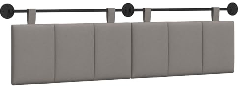 vidaXL Hängendes Kopfteil Taupe Stoff, Wanddeko fürs Schlafzimmer: modernes hängendes Kopfteil, gepolsterte platzsparende Platte, verstellbares minimalistisches Design