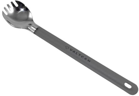 Valtcan Titanium Long Handle Spork Polished Bowl Camping Keyring