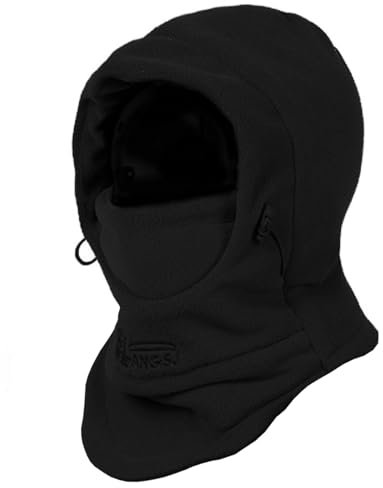 TRIWONDER Cagoule Polaire Enfant Hiver Tour de Cou Chapeau Ski Cache Cou Bonnet Écharpe Balaclava Chaud Coupe-Vent pour Garçon Fille Sport Snowboard (Noir)
