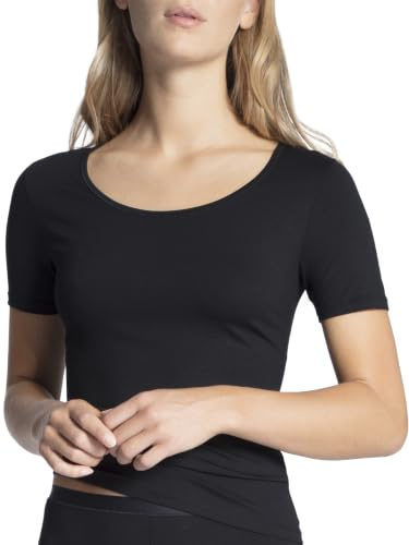 CALIDA Natural Comfort T-Shirt Damen, Rundhalsausschnitt, aus hochwertiger Baumwolle, mit natürlichem Glanz und glattem Griff