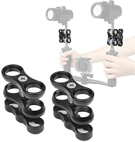 2 pz 2,5 cm alluminio palla morsetto montaggio per subacquea braccio leggero sistema vassoio, fotografia fotocamera subacquea