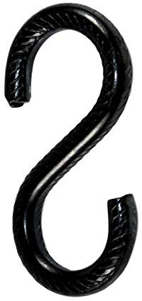 SN-TEC S-Haken, Kettenhaken 45mm, Stahl schwarz rustikal gehämmert (10 Stück)