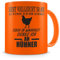Samunshi® Tasse mit Hühner Spruch - Keramik Huhn Henne Geschenk für Mann Frau Oma oder Opa Kaffeetasse groß Lustige Tassen zum Geburtstag witzige Teetasse XX H:95mm/D:82mm neon orange