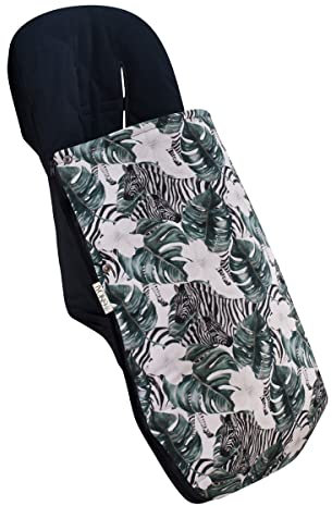 JYOKO Kids Universal Fußsack für Kinderwagen, Außenstoff Fleckenabweisend (Zebra, Baumwolle)