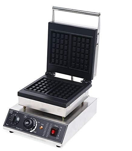 Gofrera eléctrica de 1500 W, con revestimiento antiadherente, gofrera comercial de acero inoxidable, para hacer magdalenas