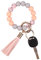 AOKSUNOVA Schlüsselanhänger Frau Boho Schlüssel Anhänger Handgelenk Rosa Keychain Quasten
