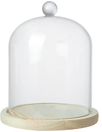 Transparente Glaskuppel, Glasglocke zum Abdecken von Pflanzen und Dekorationen, Display-Kuppel-Glocke für Dessert-Lebensmittel-Kerzen. (15,2 x 17,8 cm)