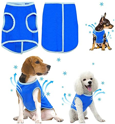 Dog Cooling Coat, Breathable Dog Cooling Vest with Harness for Medium Large Small Pet Dogs, Dog Cooling Jacket for Outdoor Hiking Training (M)