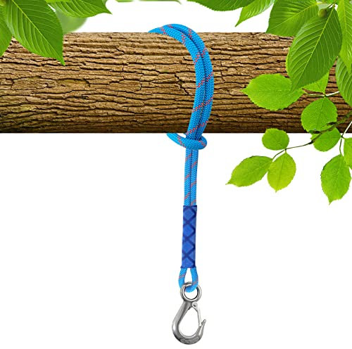 Awroutdoor Schaukel Befestigung, Hängematte Befestigung Befestigungsset Aufhängung Hängesessel Befestigung mit 1 Edelstahl Schwerlast Karabinern, für Camping, Ausflüge, Unterhaltung usw (1.2M, Blau)