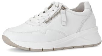 Gabor Damen Low-Top Sneaker, Frauen Halbschuhe,Wechselfußbett,Komfortable Mehrweite (H),straßenschuhe,Strassenschuhe,Weiss,42 EU / 8 UK
