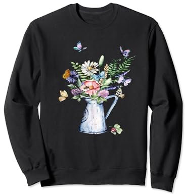 Pichet à eau mignon abeille papillon fleurs sauvages Cottagecore Sweatshirt