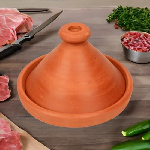 Tajine marocain, marmite, diamètre : 26 cm, non émaillé, pour cuisiner pour 1 à 3 personnes, originaire du Maroc, sans substances nocives