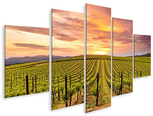 islandburner Prime Bild auf Leinwand Napa Valley Vineyards Frühling Sonnenuntergang Kalifornien Weinberge C Bilder Wandbilder Poster