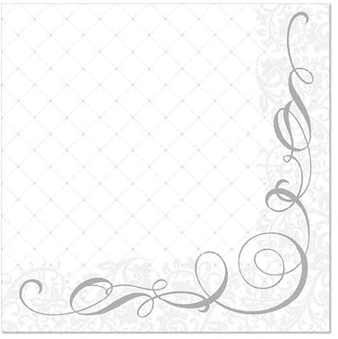 50 Servietten ROYAL Collection 1/4-Falz 40 cm x 40 cm silber Megan