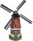 Solar-Powered LED Windmill Garden Ornament - 53cm x 21cm x 42cm, Rustic Brick or Classic White, Charming Outdoor Deco (Brick windmill)
