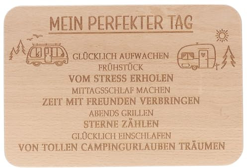 Spruchreif · Frühstücksbrettchen Campen · Brotzeitbrett mit Gravur · Geschenke für Camper · Geschenk Camping