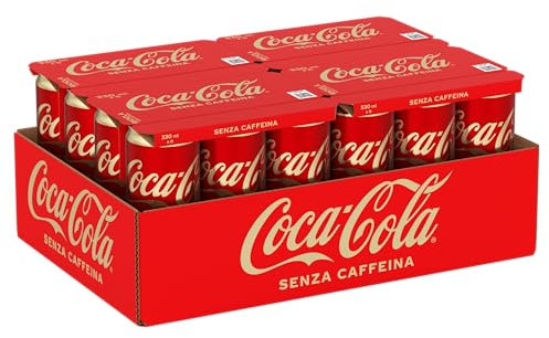 Coca-Cola Senza Caffeina, Tutto il Gusto della Formula Coca-Cola Senza Caffeina, Lattina 100% riciclabile - 24 Lattine da 330 ml