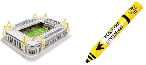 Borussia Dortmund BVB-3D-Stadionpuzzle, 74 Teile & BVB-Radiergummi-Stift