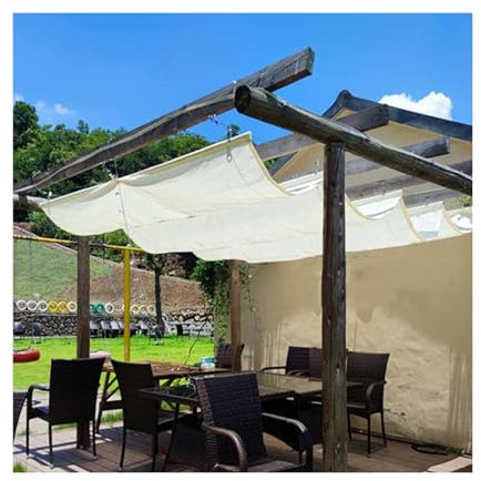 Wave Shade Sail Awning，Wellen-Sonnenschutz-Segel-Markise,U-förmiger Wellen-Sonnenschutz,wasserdichtes, for den Außenbereich for Terrasse,Garten,Pavillon,Sonnensegel(Size:W1.3*L18m/W4.26*L59.05ft)