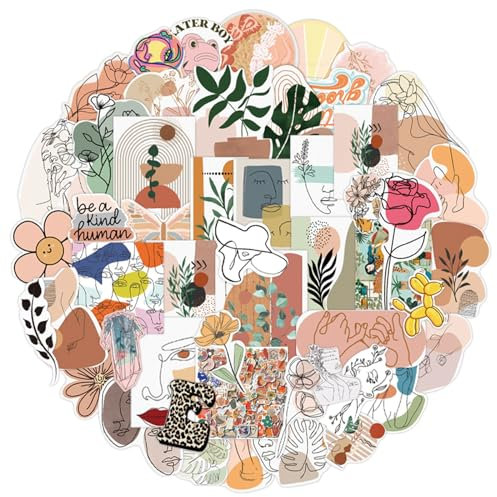 Sticker kinder, 100 PCS Bohemian Sticker Set, Wasserfeste Kinder Sticker, Kindergeburtstag Geschenk Party Dekorationen, Belohnungen, Aufkleber kinder für Schränke, Laptops, Fahrräder