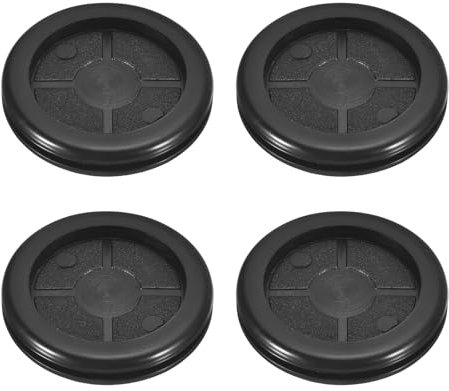 sourcing map 4Pcs Rubber Grommets 1-5/8 (40mm) Drill Hole, 1-1/4 (32mm) ID Double Sided Hole Plugs Ring Gasket for Firewall Cable Wire Protecting, Black