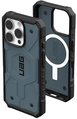 URBAN ARMOR GEAR UAG Designed for iPhone 16 Pro Case 6.3 Pathfinder - Compatible with MagSafe Charging Rugged Shockproof Anti-Slip Military Grade Protective Cover, Cloud Blue