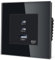 TAWOIA Prise Schuko, 65 W type C et interface de charge rapide USB pour téléphones portables, tablettes et ordinateurs portables, cadre en verre cristal, prise encastrée, prise USB C, noir, 86 x 86 mm
