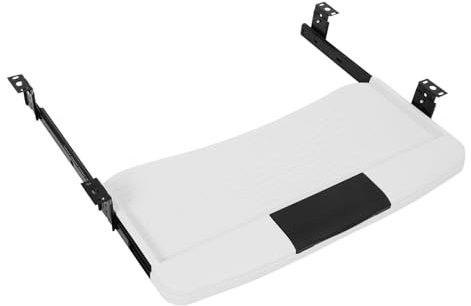 KALLORY 1 Set Slide Keyboard Tray Sliding Under Desk Keyboard Tray Under Desk Keyboard Drawer Office Furniture Accessories Desk Mount Keyboard Tray Slide-Out Platform Stainless Steel White
