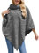 Ferand Poncho, maglione da donna elegante in pelliccia sintetica con motivo a rosa, sciarpa morbida e calda per l'inverno, grigio., Taglia unica