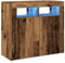 vidaXL Sideboard mit LED-Leuchten Altholz-Optik 80x35x75 cm, Beistellschrank, Aufbewahrungsschrank, Flurschrank, Schrank, Küchenschrank