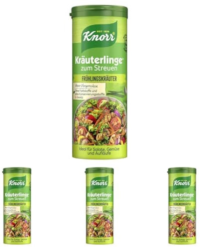 Knorr Kräuterlinge Gewürzmischung für Gemüse (Salate oder Aufläufe Frühlingskräuter vegan) 1 x 60 g (Packung mit 4)