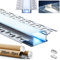 GEEKLUX 20 x LED Profil für Trockenbau Aluminium Profil 2 m (Gesamt 40 m), mit Halbdurchsichtiger Led Diffusor, für LED Streifen bis 20 mm Breite oder zwei Streifen, Maße: 64,2 x 13,8 mm