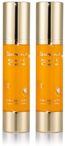 Ricarda M. PCC Anti Wrinkle Eye Cream 2x 50 ml – Anti-Aging Augencreme mit Instant-Lift-Effekt, Vitamin C & Eyeseryl gegen Falten, Tränensäcke & Augenringe