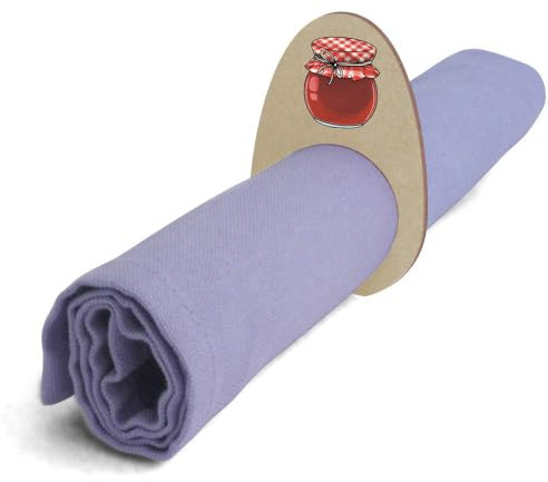 5 x 'Round Jam Jar' Wooden Napkin Rings/Holders (NR00066434)