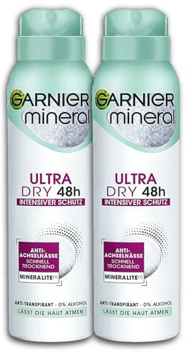 2er Pack Garnier Mineral Deospray Ultra Dry 48H Deo Deodorant 2 x 150ml