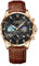 LIGE Uhr Herren | Edelstahl Wasserdicht Analog Mondphase Quarz Herrenuhr Chronograph Lederarmband Watches for Men Mit Datum Leuchtende Herrenarmbanduhren Business Retro Männer Uhren,Goldschwarz
