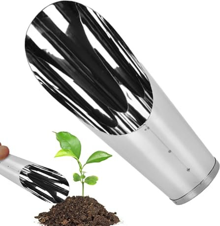 Blumenerde, Schaufel für Pflanzenerde, Bonsai- aus Edelstahl zum Umtopfen, Kompostieren, Sämling, Umpflanzen, Jäten, Eintopfen
