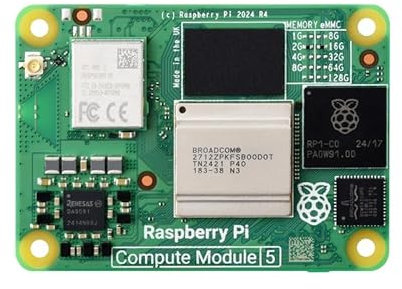 TUOPUONE Raspbery Pi Compute Module Core Board Compute Module 5, with Wireless / 16GB RAM / 0GB (Lite) eMMC Flash (CM5116000)
