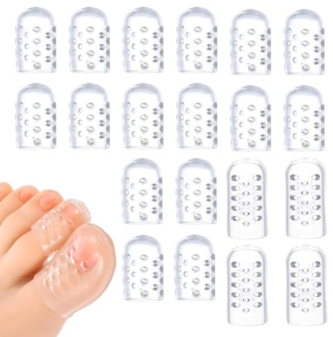 NOPKESV 20 Pièces Protège Orteils, Silicone, doigt de pied Respirants, Capuchon et Cache Cors, Ampoules, Callosités, Ongles Incarnés, Pansement pour Soulager la Douleur et Mycose Pied (Petit et gros)