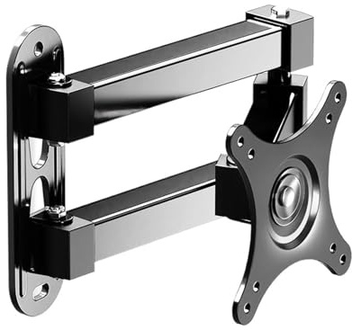 Monitor Arm 360 ° Rotation Wall Hanging TV Display Screen Display Wall Mount Single Arm Thickened Steel Computer Monitor Stand(Up and down 10-24 in)