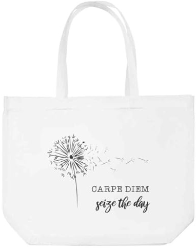 Azeeda 'Carpe Diem: Nutze den Tag' Weiße Einkaufstasche (BG00082696)