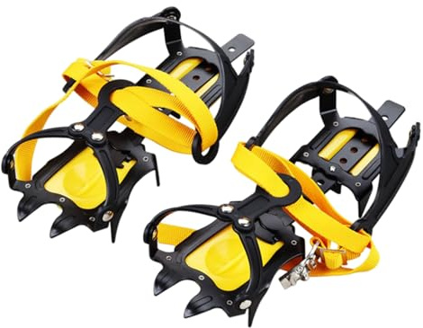 Rachlicy 1 Paio di Ramponi Chiodi per Scarpe Antiscivolo con 10 Denti in Acciaio Inossidabile per Ramponi da Ghiaccio Lisci Invernali per Scarpe da Trekking da Montagna Stivali