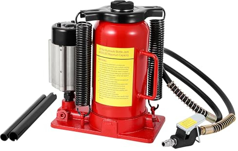 Aptliton Heavy Duty Low Profile Air Hydraulic Bottle Jack – 20 Ton (44,000 lbs) Capacity, Manual Hand Pump, Leak-Proof Welded Construction, Overload Safety Valve, Adjustable Lift 10.2–20.1