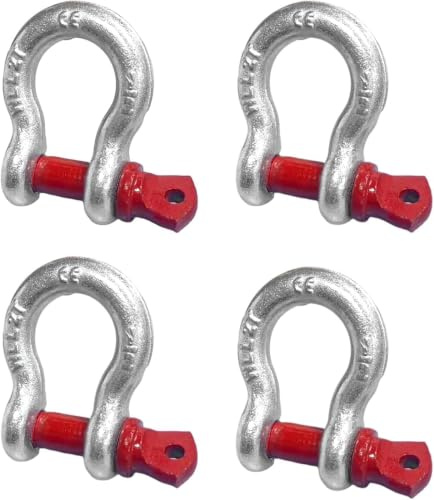 Dexpally 4 Pezzi Grillo Acciaio inox 2t | Grillo ad Alta Resistenza con Bulloni Filettati per Trasporto, Veicoli Medi, Carichi Pesanti e Sollevamento Industriale (WLL: 2,0 t)