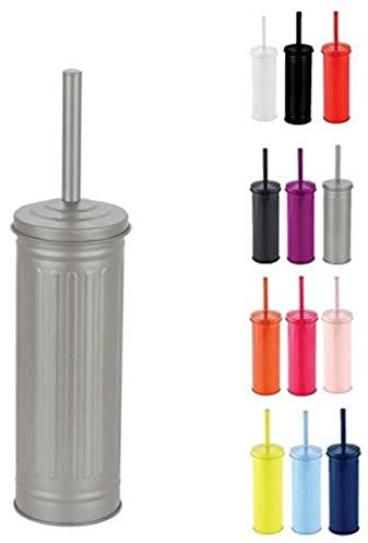 MSV WC Bürste Klobürste Toilettenbürste „Habana“ mit hygienischem Behälter Taupe, Edelstahl, Grey-Brown, Unique