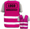 PixiPrints.com Hochwertige Warnweste mit Leuchtstreifen * Farbe: Pink (XL/XXL) * OHNE Druck * Markenwesten * Klettverschluss